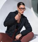 Jaqueta Corta Vento Forrada Feminina com Capuz Removível e Bolsos Laterais Jaqueta Corta Vento Forrada Feminina com Capuz Removível e Bolsos Laterais