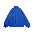 Jaqueta Corta-vento Masculina Com Listras Reflexivas, Estilo Hip Hop, Streetwear, Com Zíper, Preta E