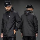 Jaqueta Corta Vento Premium Masculina Impermeável Capuz Ultra Leve Academia Caminhada Ar Livre Black Targ