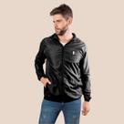Jaqueta Corta Vento Sem Forro Com Capuz E Bolso Masculina