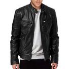 Jaqueta Couro Masculina Elegante Slim Fit Moderna Design Clássico Blusa Casaco Jaqueta Couro Masculina Elegante Slim Fit Moderna Design Clássico Blusa Casaco
