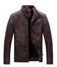 Jaqueta Couro masculina moderna resistente marrom
