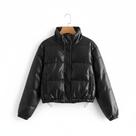 Jaqueta Couro Puffer Feminina Casaco de Inverno Bobojaco