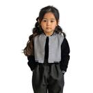 Jaqueta Cropped Colegial Moletom Infantil Lisa Sem Bolsos