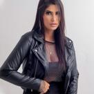 Jaqueta Cropped Feminina material ecológico Motoqueira Zíper Gola Lapela Festa Rodeio Inverno