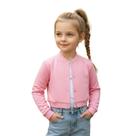 Jaqueta Cropped Moletom Infantil Lisa Estilo Casual Sem Bolsos