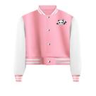 Jaqueta Cropped Moletom Panda Feminina Colegial