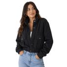Jaqueta Curta Veludo Cotelê Feminina Facinelli 690178 Preta