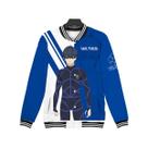 Jaqueta de beisebol Blues Locks Isagis Yoichis de manga comprida