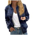 Jaqueta de chuva COTECRAM casual com estampa floral com zíper para mulher azul S