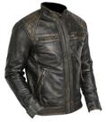 Jaqueta De Couro Legítimo Cafe Racer Rústico Sh Harry Silver