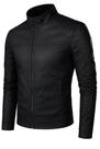 Jaqueta de couro masculina slim