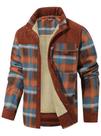 Jaqueta de flanela HYPESTFIT Corduroy Plaid Sherpa para homens