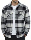 Jaqueta de flanela MAGNIVIT xadrez de algodão escovado masculina preta Jaqueta de flanela MAGNIVIT xadrez de algodão escovado masculina preta