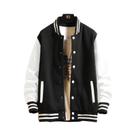 Jaqueta De Fleece Unissex Oversize Em Cores Sólidas Preto, Cinza E Branco, Uniforme De Baseball