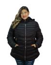 Jaqueta de Inverno Confortável Forrada Com Pelinhos Com Capuz, Bolsos e Fechamento em Zíper