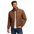 Jaqueta De Inverno Masculina Corta Vento Com Zíper E Bolsos