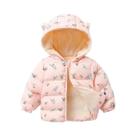 Jaqueta De Inverno Para Meninos E Meninas Com Capuz De Cartoon, Casaco Quente De Plush Para Crianças