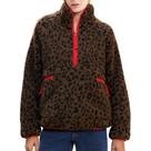 Jaqueta de lã Ainangua Fuzzy Half Zip, agasalho Sherpa feminino