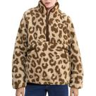 Jaqueta de lã Ainangua Fuzzy Half Zip feminina Leopard M