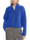 Jaqueta de lã Yozazzy feminina Sherpa de manga comprida KleinBlue XL