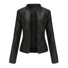 Jaqueta de material sintético DEAR MODEL feminina com cinto preto
