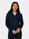 Jaqueta de Moletom Feminino Azul Marinho com Ziper e Capuz Blusa de Frio Inverno Mulheres