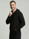 Jaqueta de Moletom Masculino Preto Jaqueta com Ziper e Capuz Blusa de Frio Casacos de inverno para homem