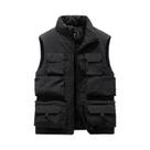 Jaqueta De Trabalho Masculina Slim Fit Em Fleece Sem Mangas, Corta-Vento De Inverno Com Muitos Jaqueta De Trabalho Masculina Slim Fit Em Fleece Sem Mangas, Corta-Vento De Inverno Com Muitos