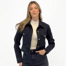 Jaqueta Detox Jeans Curta Estonada Feminina