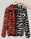 Jaqueta Double Estampa Zebrada e Animal Print Vermelho