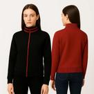 Jaqueta Dupla Face Feminina Inverno Casual Forro Preto