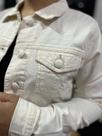 Jaqueta em Brim, Cru, Bolsos, Fechamento em Botão Encapado, Mokkai BM1111