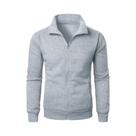 Jaqueta esportiva casual masculina com zíper e gola alta, top masculino de cor sólida