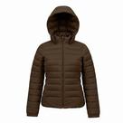 Jaqueta Feminina Bobojaco Puffer Com Capuz Nylon De Frio COR:MARROM ESCUROTAMANHO:P