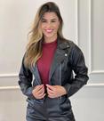 Jaqueta feminina cirre forrada preta zipper Jaqueta feminina cirre forrada preta zipper