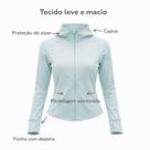 Jaqueta Feminina com Capuz e Punho com Dedeira, fitness, academia, treino, modelagem slim fit, leve e macio