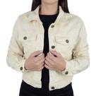 Jaqueta Feminina Consciência Jeans Cropped Bege 09902