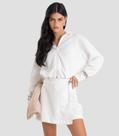 Jaqueta Feminina Cropped Em Tweed Dianna Branco Jaqueta Feminina Cropped Em Tweed Dianna Branco