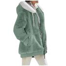 Jaqueta Feminina De Cashmere Com Capuz, Moda Casual De Outono E Inverno, Casaco Com Zíper Em Cor