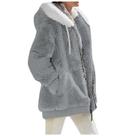 Jaqueta Feminina De Cashmere Com Capuz, Moda Casual De Outono E Inverno, Casaco Com Zíper Em Cor
