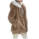 Jaqueta Feminina De Cashmere Com Capuz, Moda Casual De Outono E Inverno, Casaco Com Zíper Em Cor
