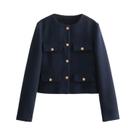 Jaqueta Feminina de Manga Comprida - Modelo Curto e Elegante para Outono/Inverno Jaqueta Feminina de Manga Comprida - Modelo Curto e Elegante para Outono/Inverno