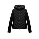 Jaqueta Feminina Elegante De Algodão Com Capuz E Patchwork, Manga Longa, Gola Alta, Casaco Esportivo Jaqueta Feminina Elegante De Algodão Com Capuz E Patchwork, Manga Longa, Gola Alta, Casaco Esportivo