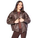Jaqueta Feminina Facinelli Bomber PU Café