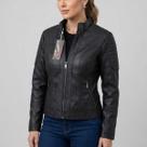 Jaqueta Feminina Facinelli material sintético Elegante com Zíper Inverno 640482
