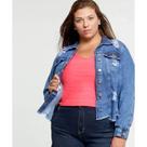 Jaqueta Feminina jeans Plus Size .