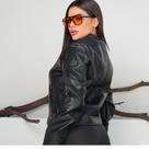 Jaqueta Feminina material ecológico Moda Inverno Plus Size Jaqueta Feminina material ecológico Moda Inverno Plus Size