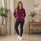Jaqueta Feminina Moletinho de Viscose com Capuz e Bolsos Malwee