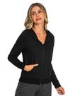 Jaqueta Feminina Moletom Flanelado Capuz Ziper Slim P Ao Gg